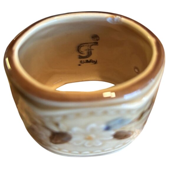 Vintage Franciscan Pottery Bouquet Napkin Ring Set of 2 READ - Picture 2 of 2